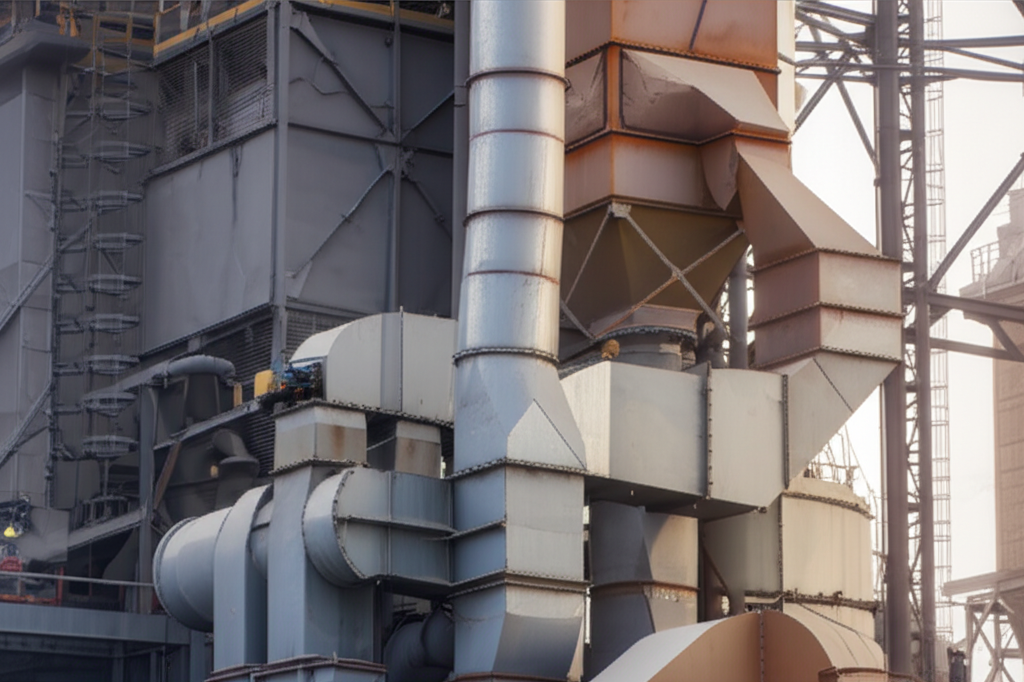 Industrial dust collection system in a cement plant